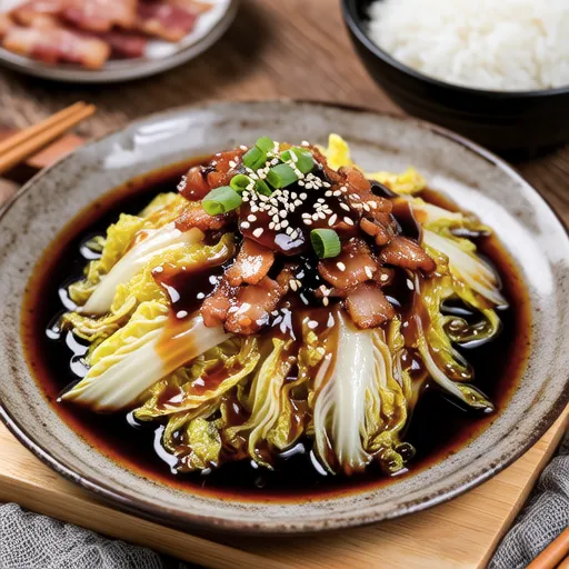 Stir-fried Cabbage and Natto with Gochujang Mayo
