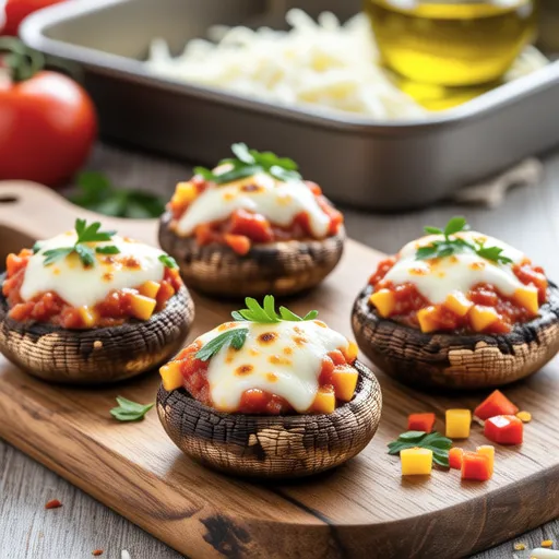 Grilled Mushroom Cheese Appetizer