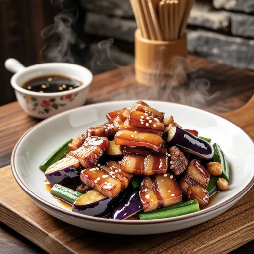 Eggplant and Pork in Soy Sauce Marinade