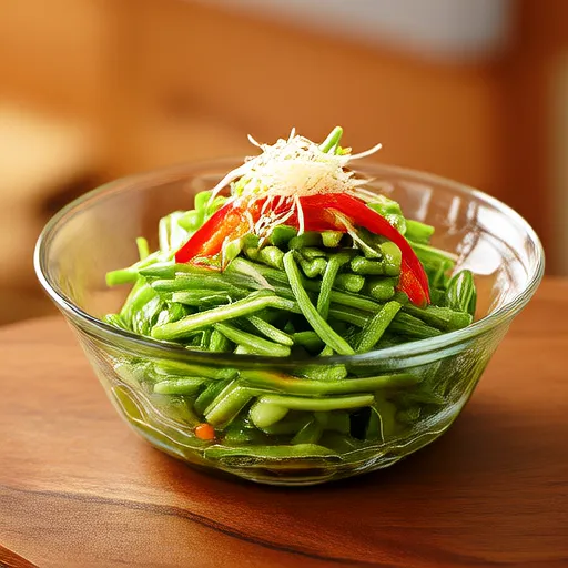 Salada fria de pimentão e broto de feijão