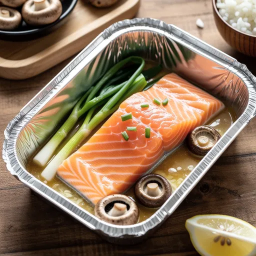 Salmon and Mushroom Foil Bake