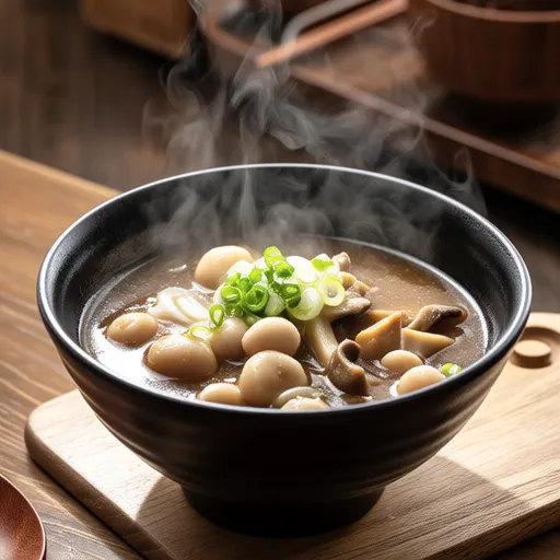Hikiwari Natto and Shimeji Miso Soup