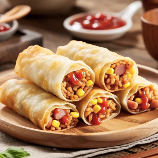 Ketchup Rice Spring Roll Sticks
