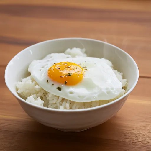 Riz avec œuf cru