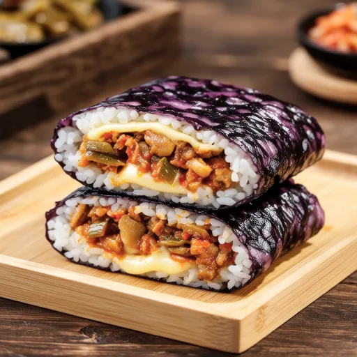 Spicy and Cheesy Korean Tuna Kimchi Gimbap