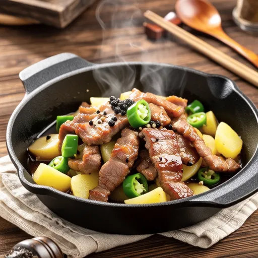 Stir-fried Pork and Potatoes with Black Pepper
