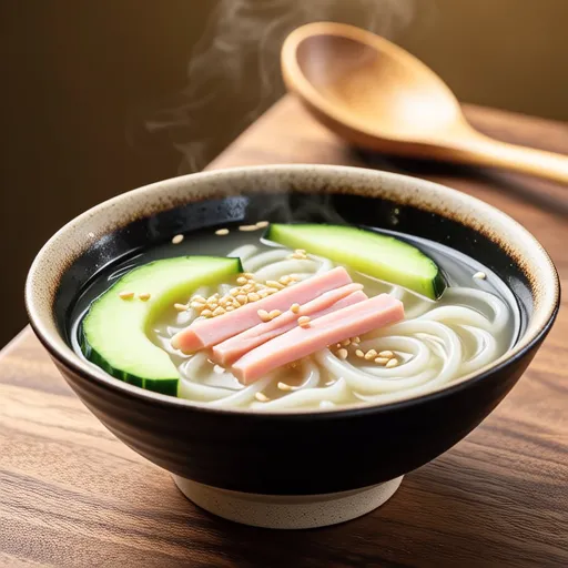 Zucchini and Ham Vermicelli Soup