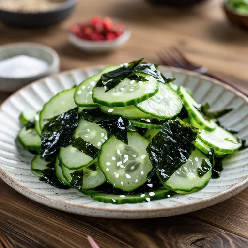 Wakame and Cucumber with Shirasu