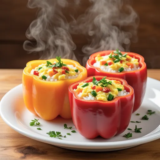 Steamed Egg in Bell Peppers