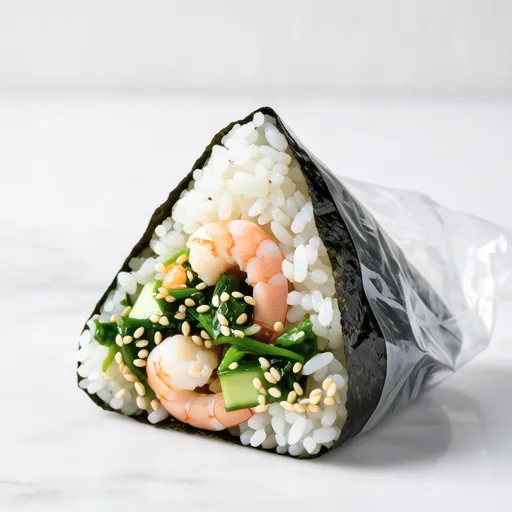 Nanohana and Shrimp Spring Onigiri