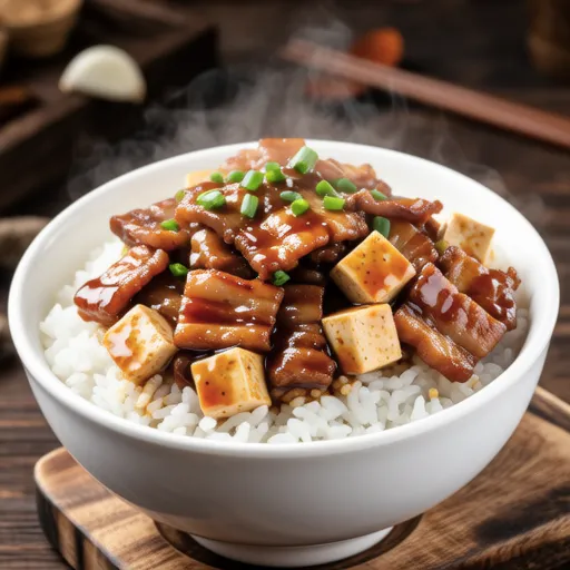 Pork and Garlic Chive Mapo Rice Bowl