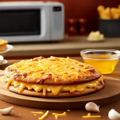 Pizza de Queijo com Manteiga de Alho Sem Forno