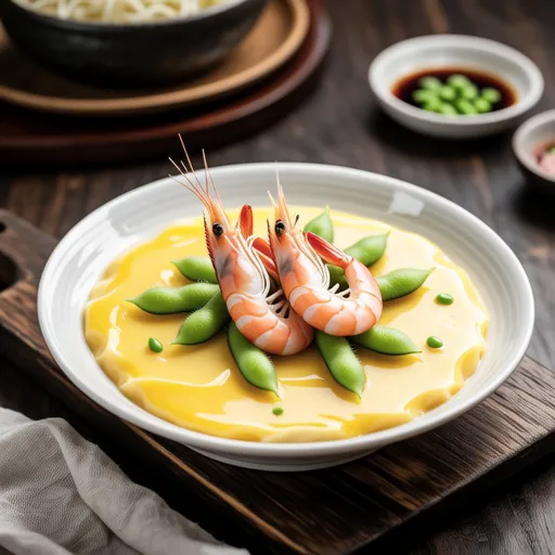Cold Steamed Egg Custard with Shrimp and Edamame