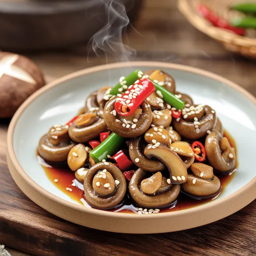 Easy Side Dish Stir-fried King Oyster Mushroom and Spam