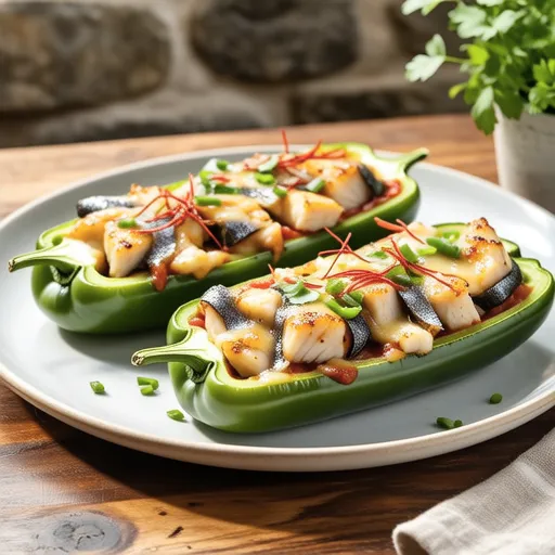 Grilled Bell Peppers Stuffed with Mackerel