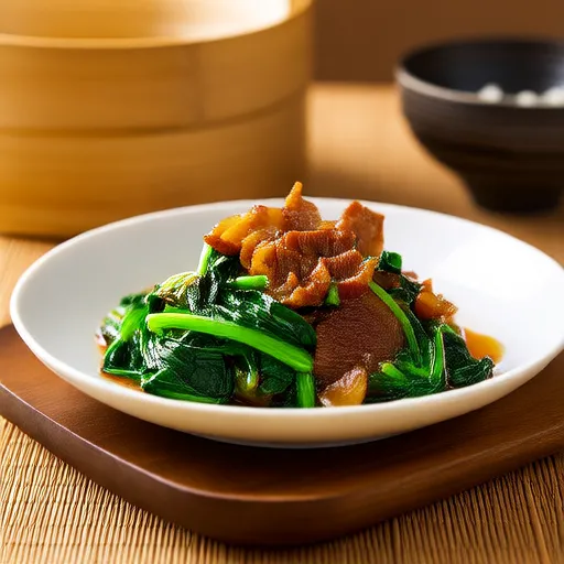 Salteado japonés de cerdo y espinacas
