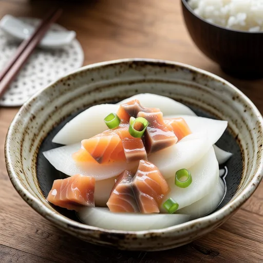 Simmered Daikon and Canned Salmon with Ginger