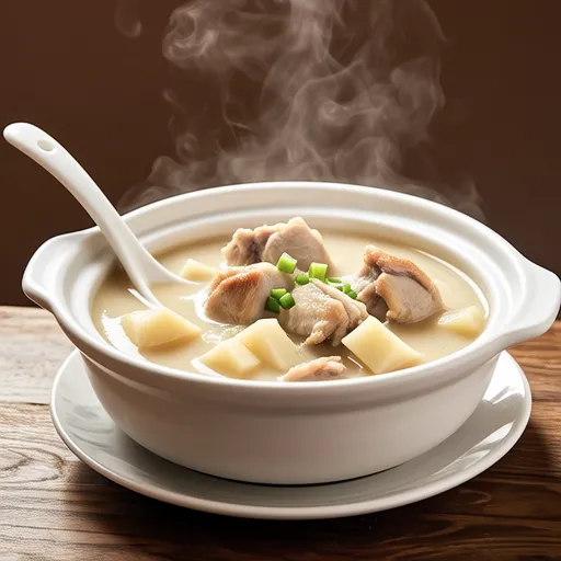 Chicken and Pumpkin Soy Milk Miso Soup