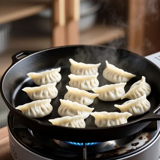 Pan-fried Dumplings with Crispy Wings