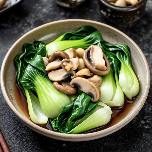 Stir-fried Bok Choy and Hanpen with Salt