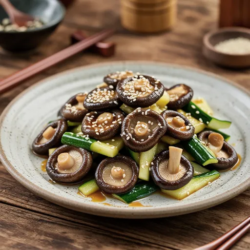 Stir-fried Shiitake Mushrooms with Perilla Powder