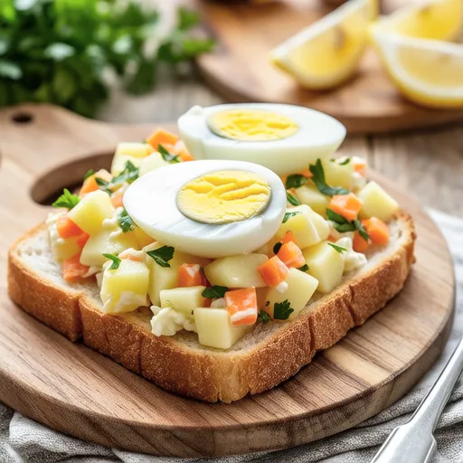 Crunchy Potato Egg Apple Sandwich
