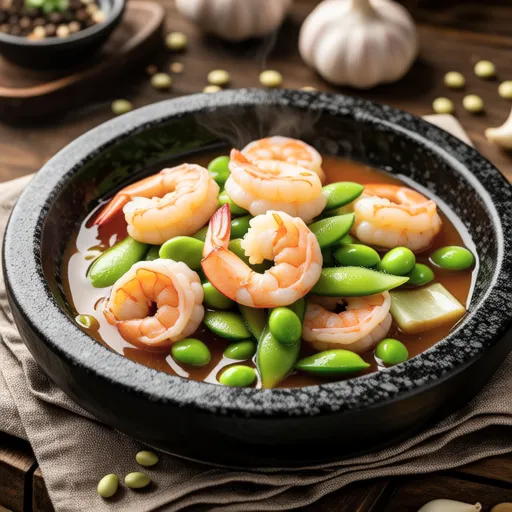 Garlic Butter Stir-fried Shrimp and Edamame