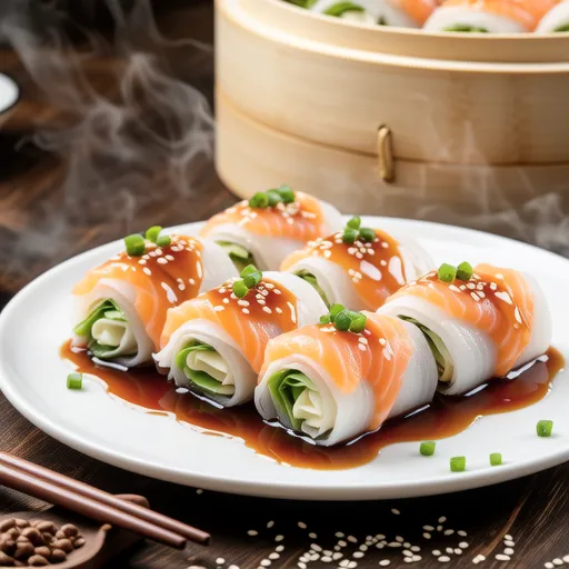 Chinese-style Cabbage and Salmon Rolls