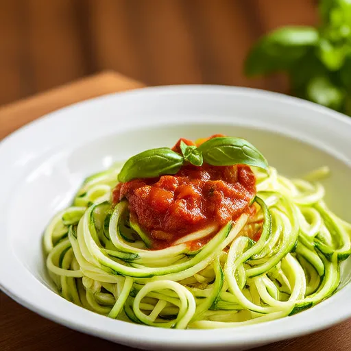 Zucchini Noodles with Tomato Basil Sauce