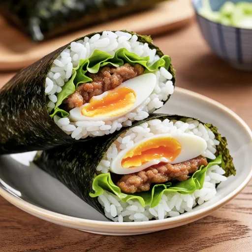 Lunch Meat and Fried Egg Onigirazu