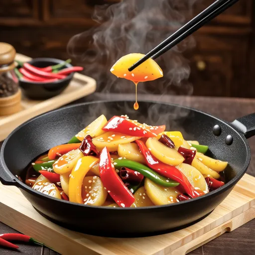 Sweet and Spicy Stir-fried Bell Peppers and Potatoes