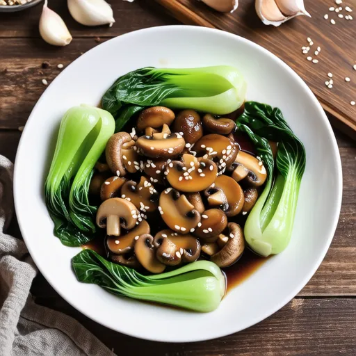 Stir-fried Bok Choy and King Oyster Mushrooms