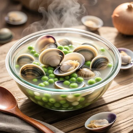 Clam and Pea Shoot Soup