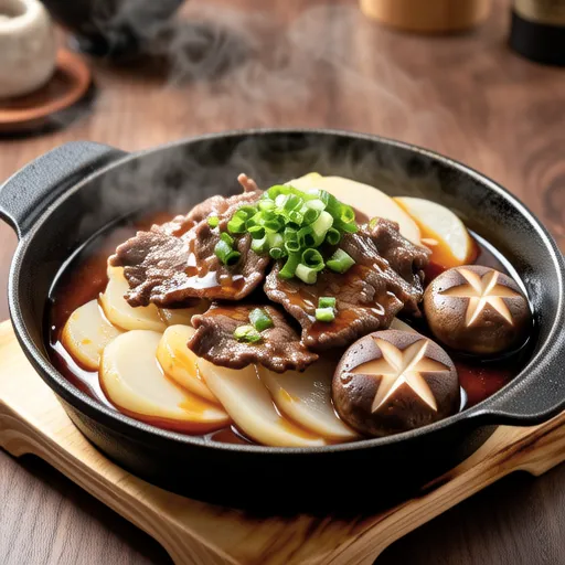Daikon and Beef Sukiyaki Style