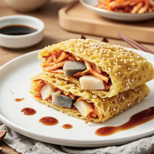 Mochi Taramako Bean Sprout Korean Pancake