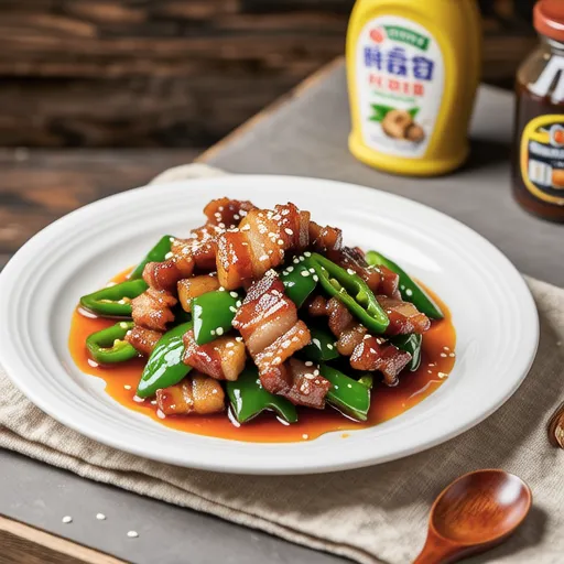 Stir-fried Pork and Green Pepper with Mustard Mayo