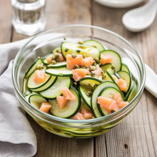 Zucchini and Salmon Marinated Salad