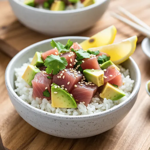 Cilantro and Tuna Poke Bowl