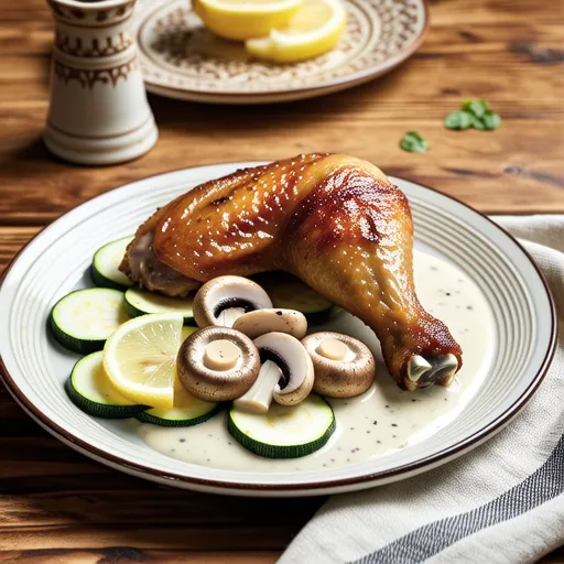 Chicken Thighs and Zucchini in White Wine Sauce