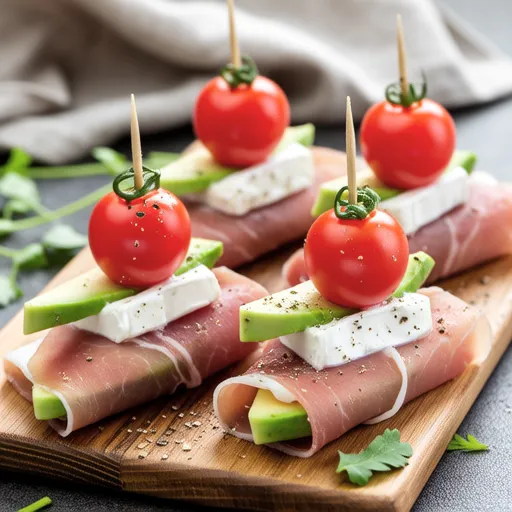 Cream Cheese and Avocado Prosciutto Rolls
