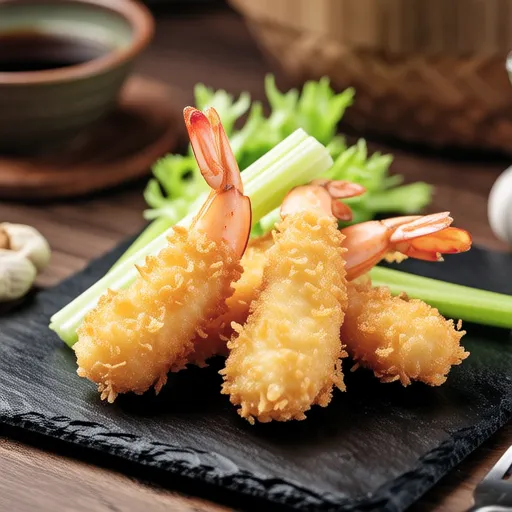 Celery and Shrimp Tempura Fritters