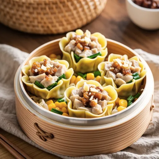Tuna and Onion Flower Dumpling Bento