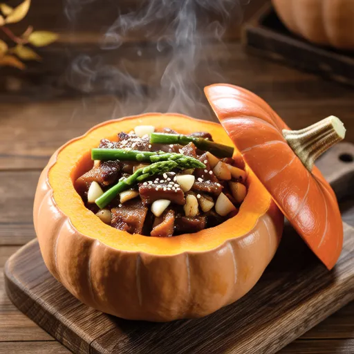 Smoked Duck Steamed in Pumpkin