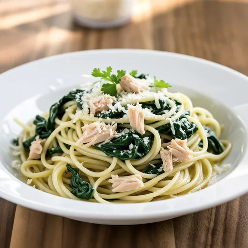 Spinach and Tuna Cream Pasta