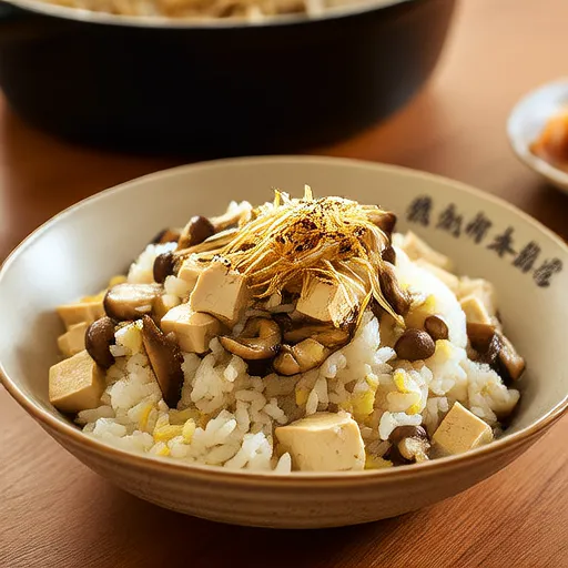 豆腐蘑菇炒飯