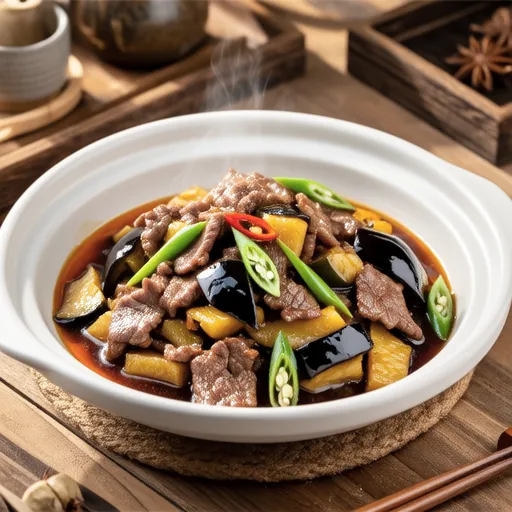 Beef and Eggplant Stir-fry with Sweet Chili Sauce