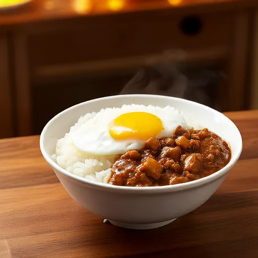Yumurta ve Jambonlu Köri Pilavı