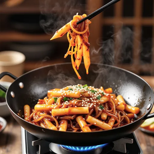 Stir-fried Rice Cake with Leftover Japchae