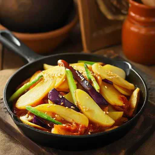 馬鈴薯茄子櫛瓜炒菜