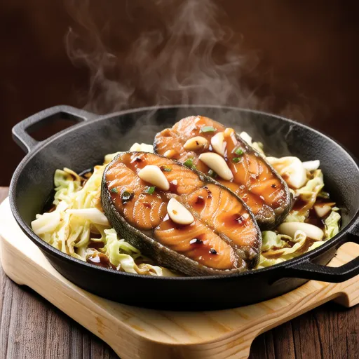 Pan-fried Yellowtail with Garlic Soy Sauce